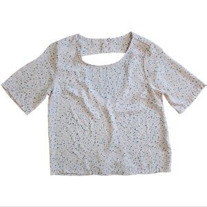 Elodie Light Pink Dainty Floral Print Cropped Blouse Size S